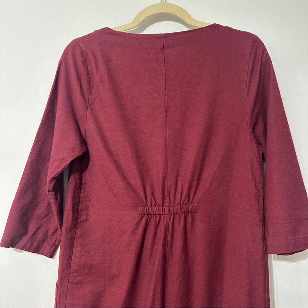 The Nines by HATCH 3/4 Sleeve Button-Front‎ Maternity Jumpsuit Wine Red Sz Small - Picture 9 of 12